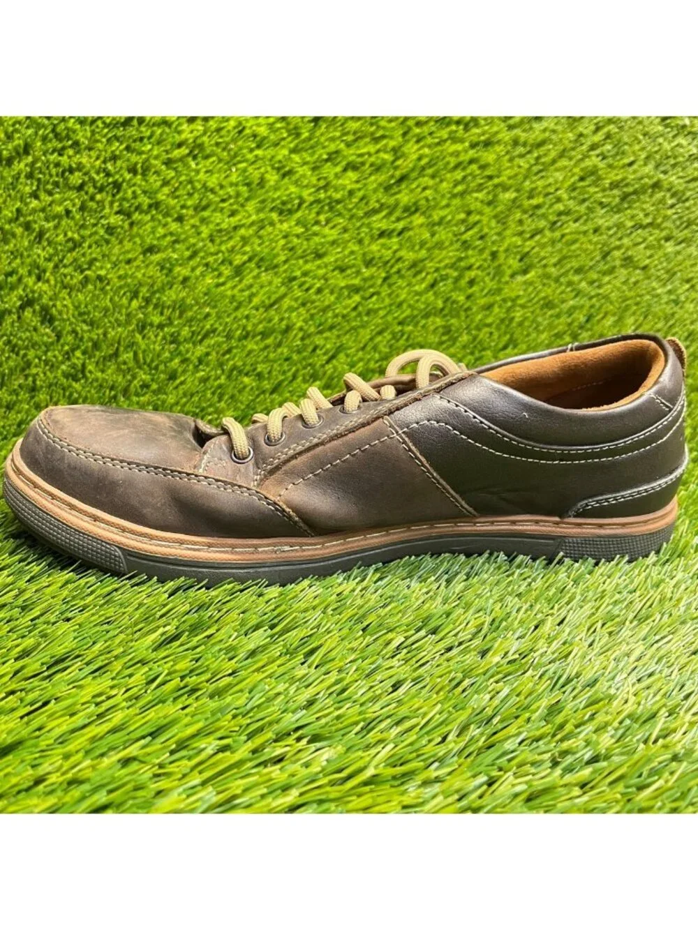 Florsheim Gridley Mens Size 9.5 Brown Leather Steel Toe Safety Work Oxford Shoes